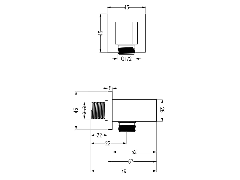 Mexen Cube DR02 bath-shower concealed set with 30 cm shower head, chrome - 77503DR0230-00