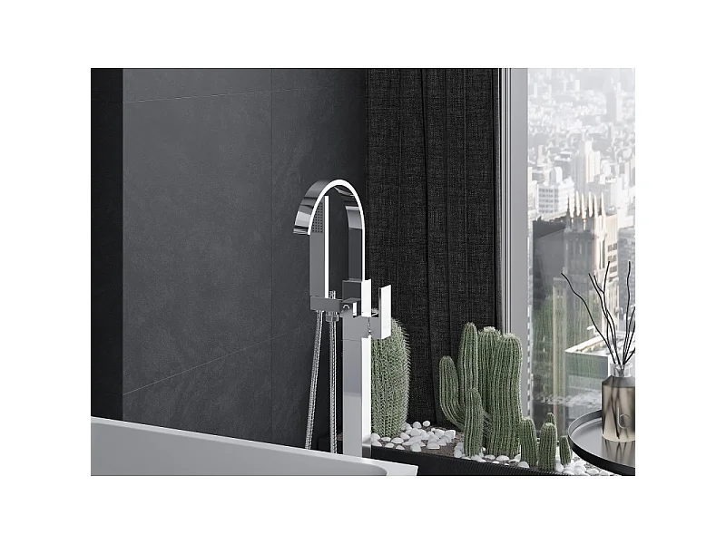 Mexen Veda freestanding bath tap, chrome - 75433-00