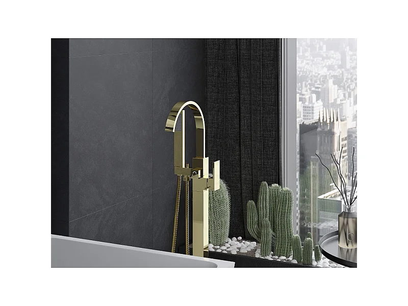 Mexen Veda freestanding bath tap, gold - 75433-50