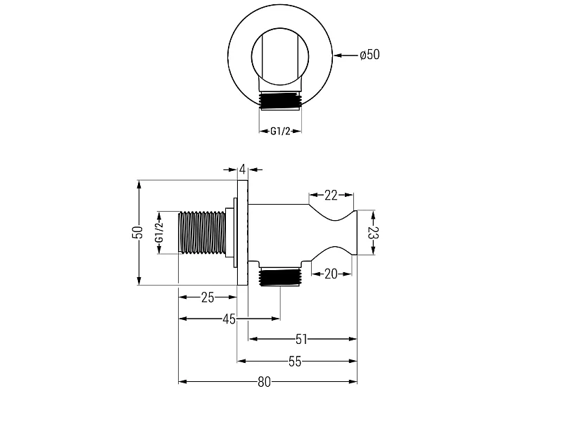 Mexen Kai DR70 concealed bath-shower set with 25 cm showerhead, chrome - 77602DR70251-00