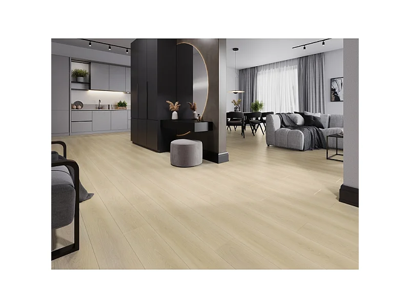 Mexen Charlotte prøve af SPC vinylpaneler 6,5 mm, IXPE underlag 1,5 mm, 4 V-fuger, Eg - F1055-S