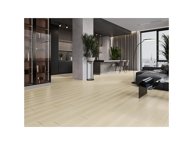 Mexen Charlotte prøve af SPC vinylpaneler 6,5 mm, IXPE underlag 1,5 mm, 4 V-fuger, Eg - F1055-S