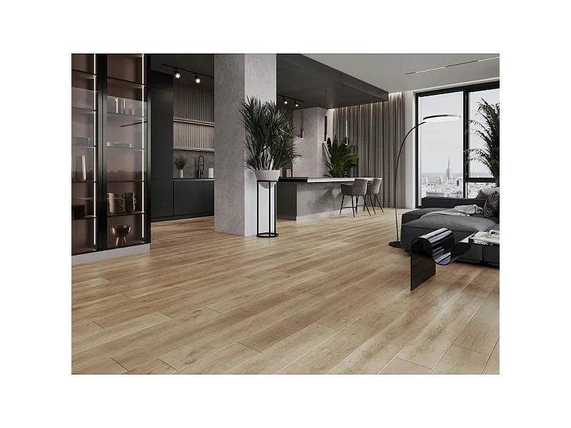 Mexen Spirit Lake prøve af SPC-vinylpaneler 6,5 mm, IXPE-underlag 1,5 mm, 4 V-fuge, Eg - F1001-S