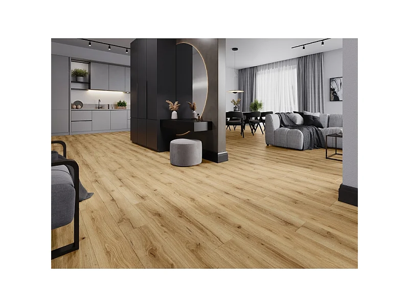Mexen Beaver Creek prøve af SPC vinylpaneler 6,5 mm, IXPE underlag 1,5 mm, 4 V-fuger, Eg - F1002-S
