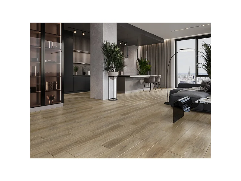 Mexen Palermo prøve af SPC vinylpaneler 6,5 mm, IXPE underlag 1,5 mm, 4 V-fuge, Eg - F1025-S