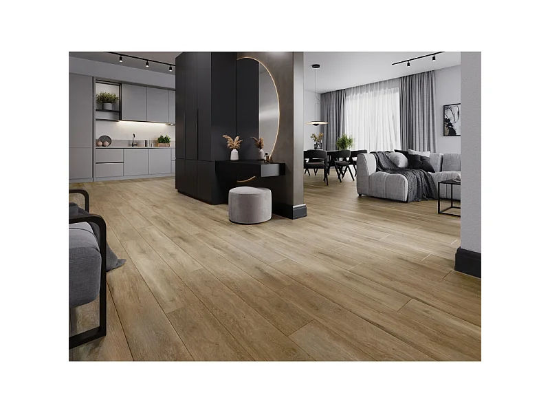 Mexen Long Creek prøve af vinylpaneler SPC 6,5 mm, IXPE underlag 1,5 mm, 4 V-fuge, Eg - F1050-S