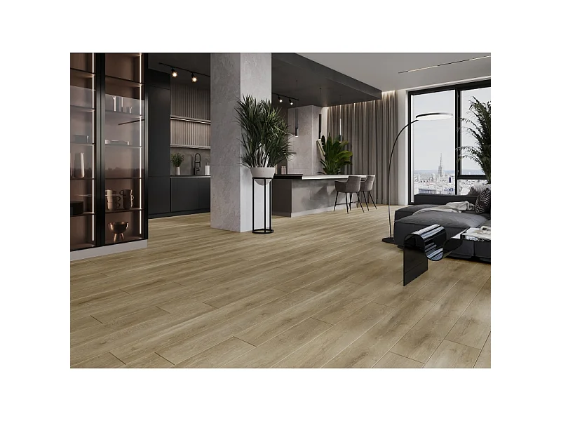 Mexen Clermont prøve af SPC vinyl paneler 6,5 mm, IXPE underlag 1,5 mm, 4 V-fuge, Eg - F1053-S