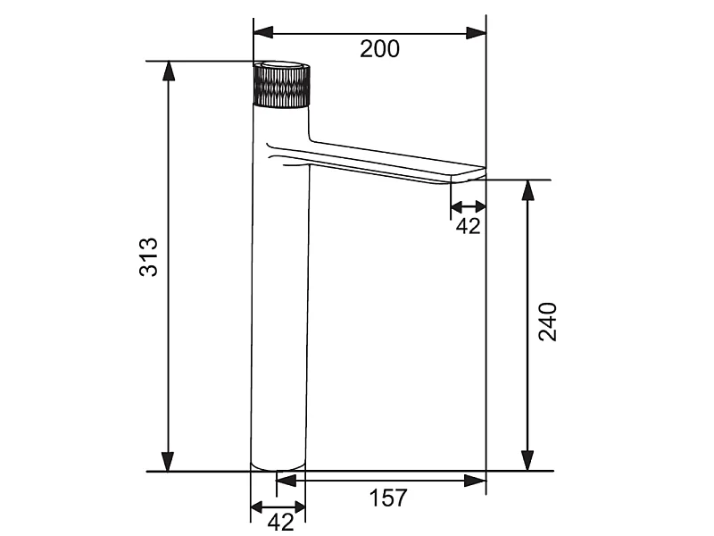 Mexen Zero+ robinet de lavabo haut, noir - 71610-70
