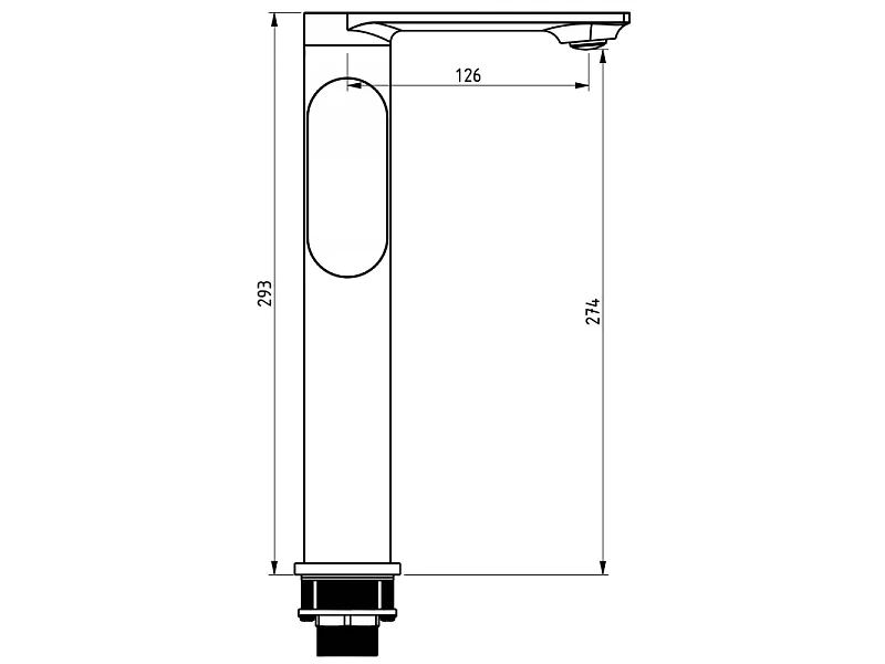 Mexen Milo high basin mixer with side handle, gold - 71315-50