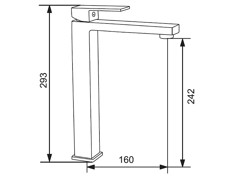 Mexen Uno robinet de lavabo haut, doré - 71410-50