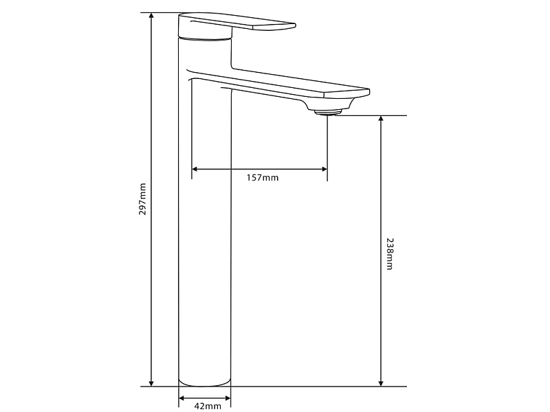 Mexen Zero robinet de lavabo haut, noir - 71110-70