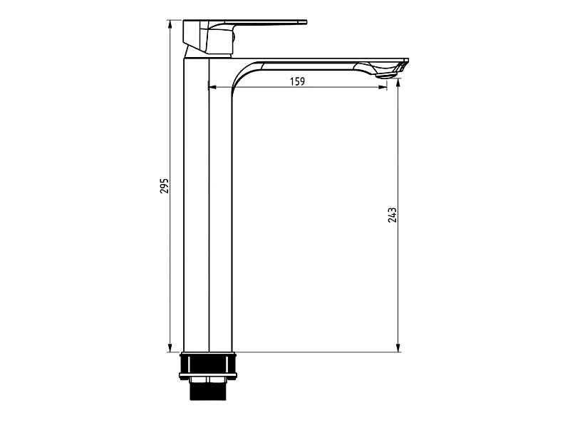 Mexen Alexa rubinetto lavabo alto, nero - 71210-70