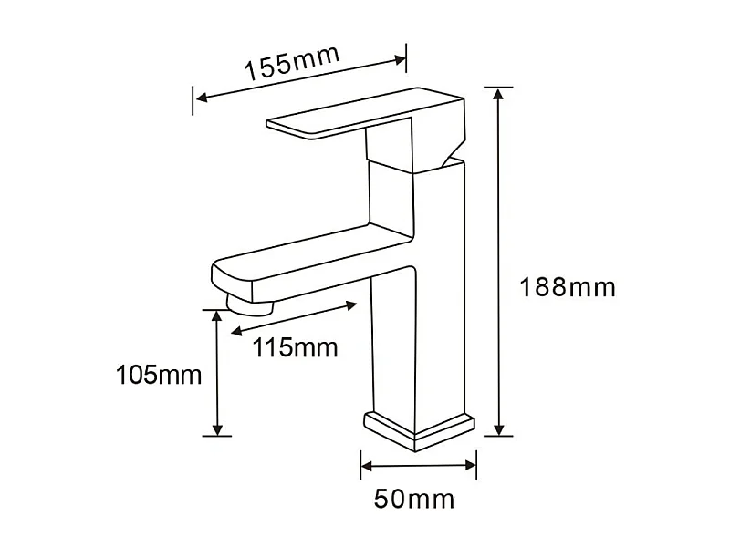 Mexen Emma sink tap, inox - 71900-00