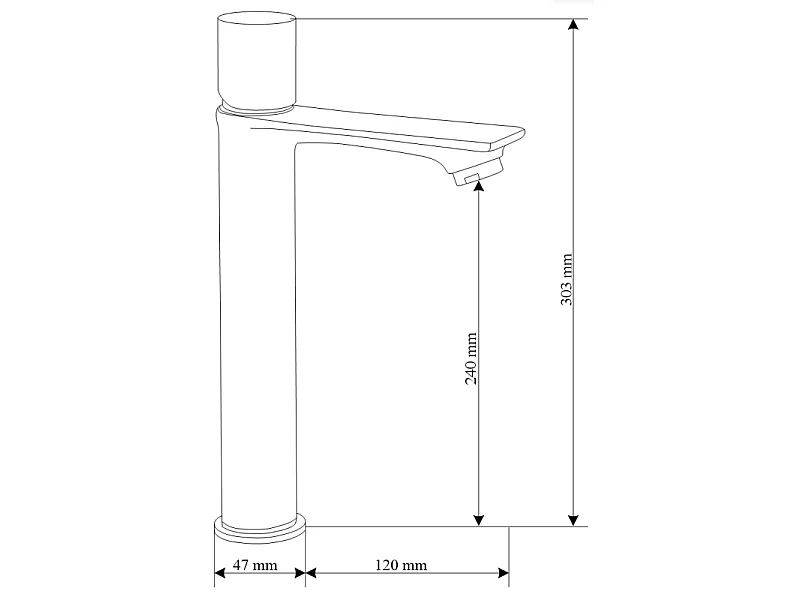 Mexen Royo One hoge wastafelkraan, grafiet - 72211-66