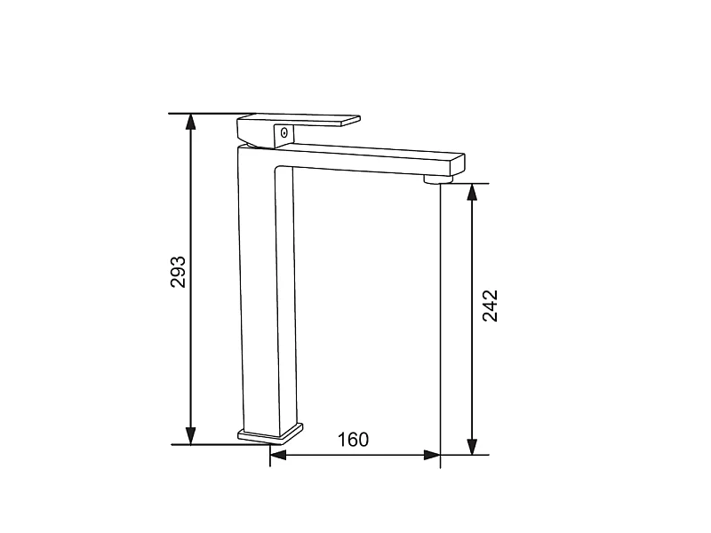 Mexen Uno robinet de lavabo haut, chrome - 71410-00