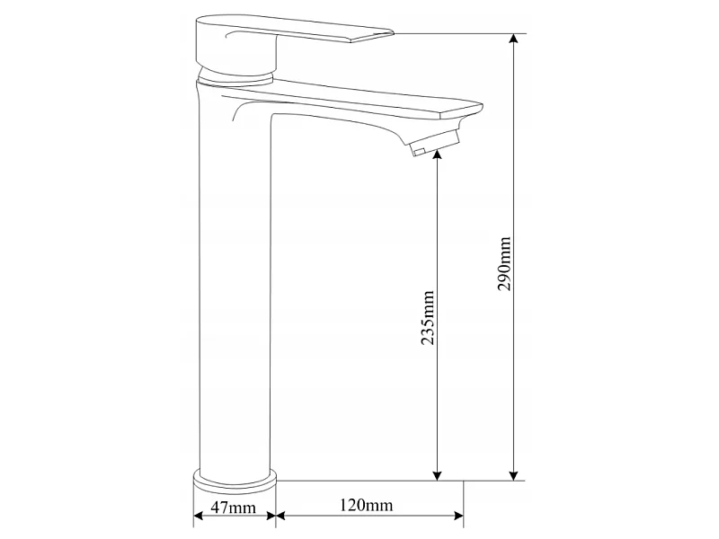 Mexen Royo robinet de lavabo haut, graphite - 72210-66