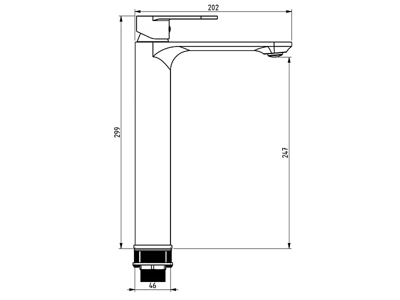 Mexen Milo robinet de lavabo haut, doré - 71310-50