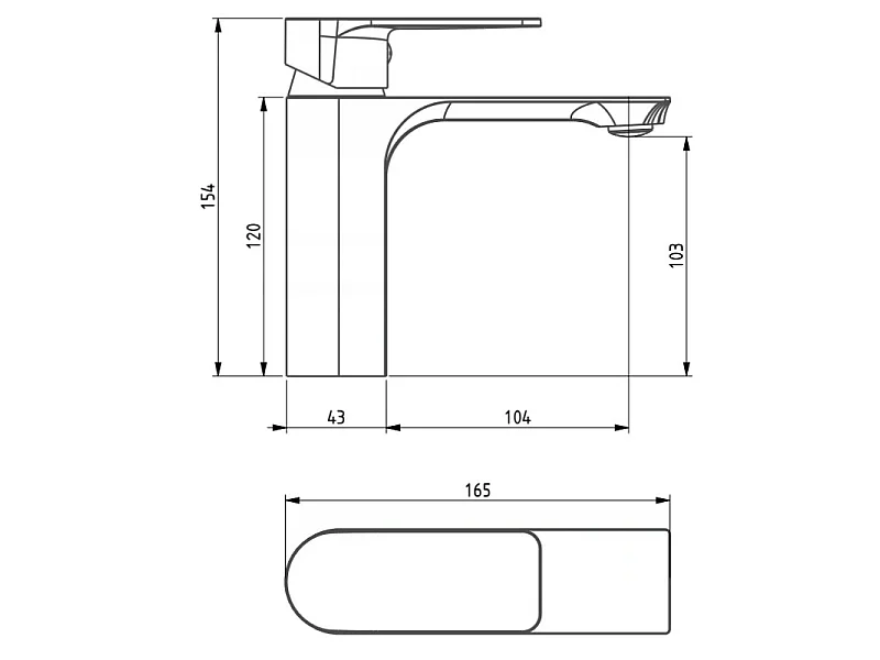Mexen Alexa robinet de lavabo, chrome - 71200-00