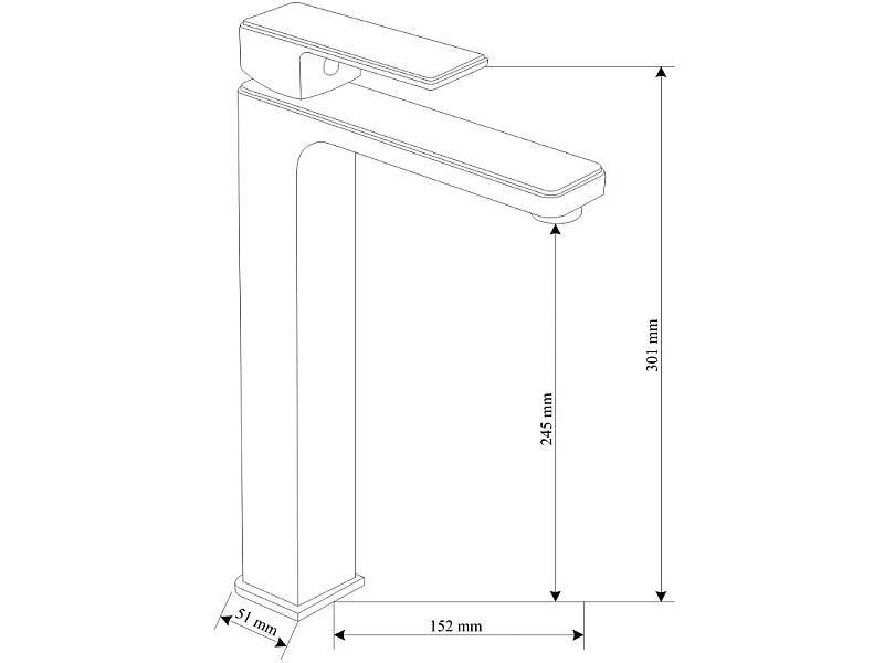 Mexen Mino rubinetto lavabo alto, nero - 72410-70