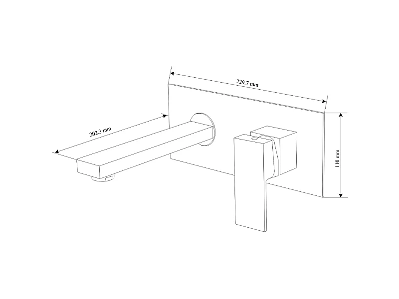Mexen Cube robinet encastré pour lavabo, doré - 73115-50