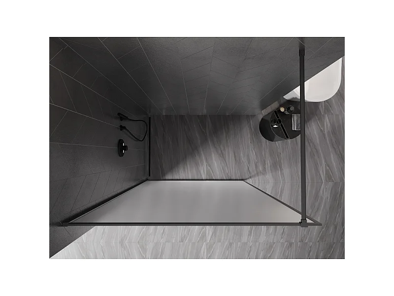 Mexen Kioto-XF parede de duche walk-in com moldura 160 x 202 cm, fosco 10 mm, metal gun - 800-160-104-95-30-X