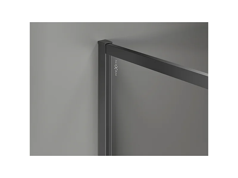 Mexen Kioto-XF parede de duche walk-in com moldura 160 x 202 cm, fosco 10 mm, metal gun - 800-160-104-95-30-X