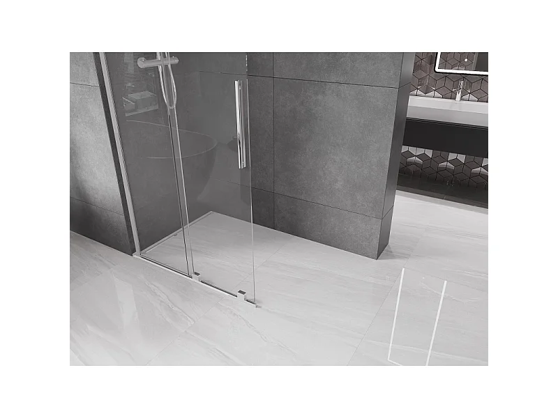 Mexen Velar L paroi de douche coulissante Walk-in 120 x 200 cm, transparent 8 mm, chrome - 871-120-003-03-01