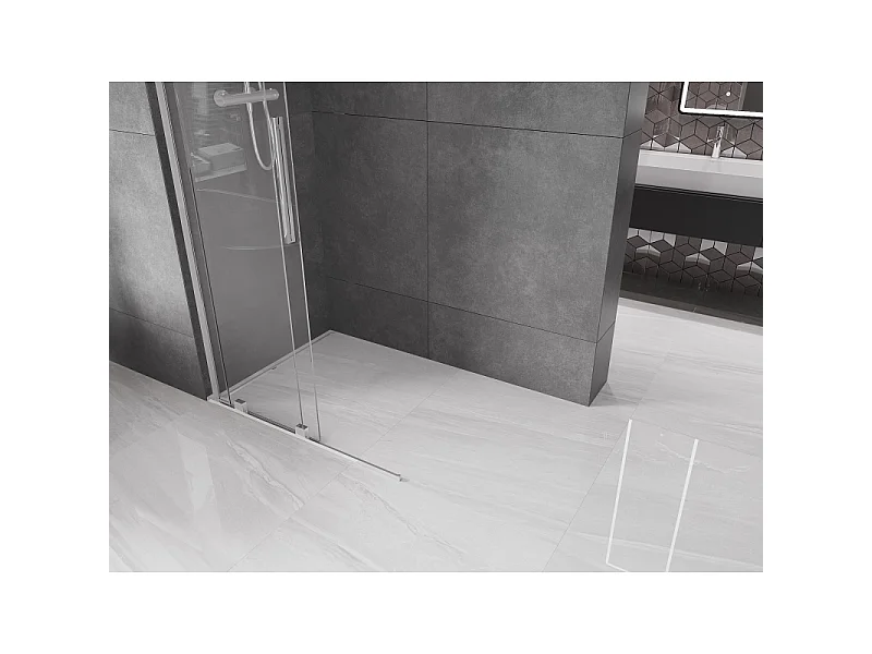 Mexen Velar L paroi de douche coulissante Walk-in 120 x 200 cm, transparent 8 mm, chrome - 871-120-003-03-01