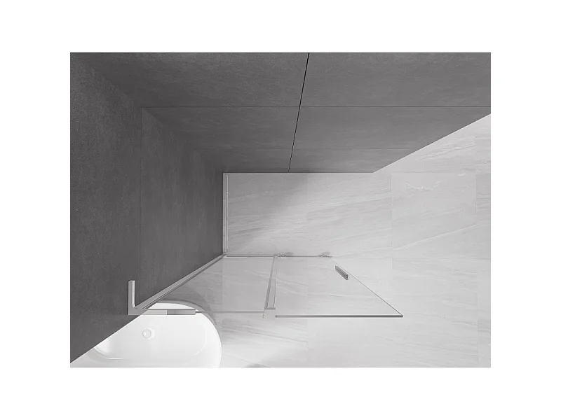 Mexen Velar L paroi de douche coulissante Walk-in 120 x 200 cm, transparent 8 mm, chrome - 871-120-003-03-01