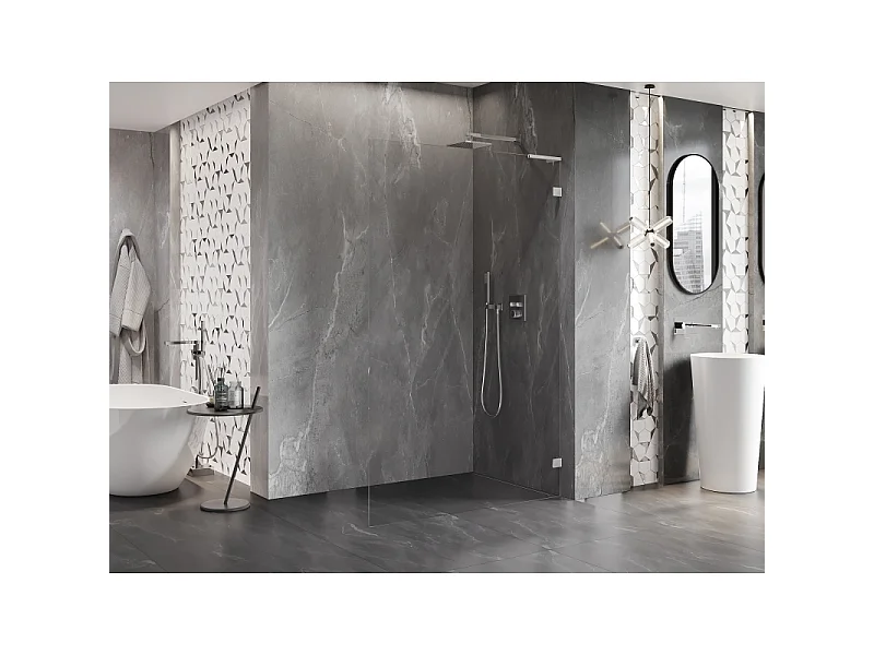 Mexen Lunar L paroi de douche Walk-in droite 60 x 200 cm, transparent 8 mm, chrome - 830L-060-000-01-00-P