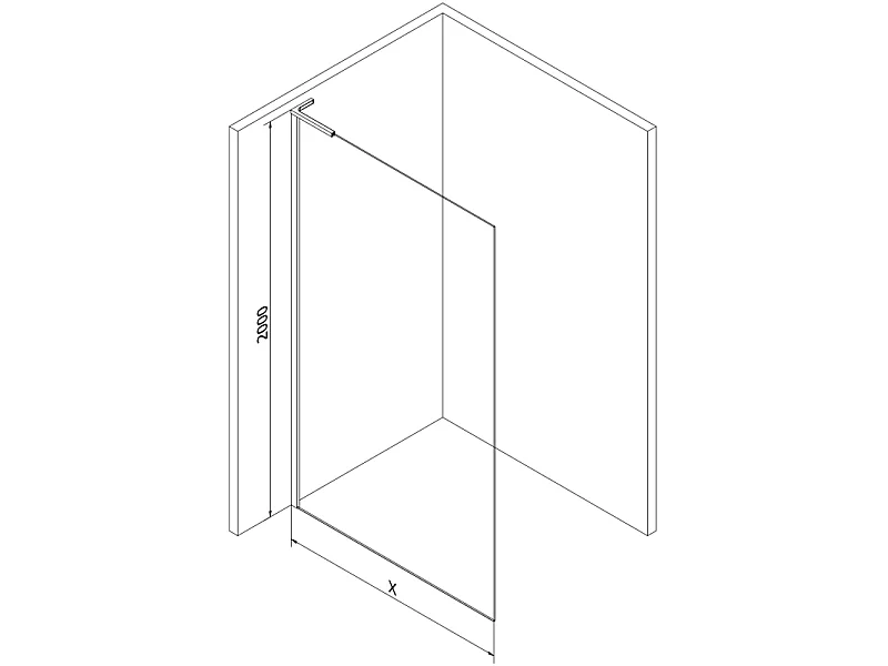 Mexen Kioto L brusevæg Walk-in 100 x 200 cm, hvidt mønster, børstet kobber - 800-100-103-65-85