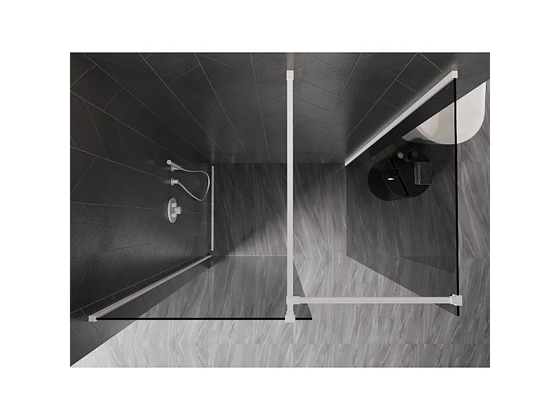 Mexen Kioto-X ścianka prysznicowa Walk-in 80 x 80 cm, transparent 10 mm, biała - 800-080-202-20-00-080-X