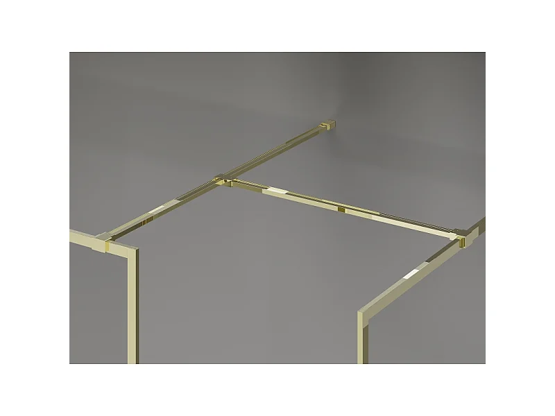 Mexen Kioto-XF Walk-in douchewand met frame 150 x 120 cm, transparant 10 mm, goud - 800-150-202-04-50-120-XF