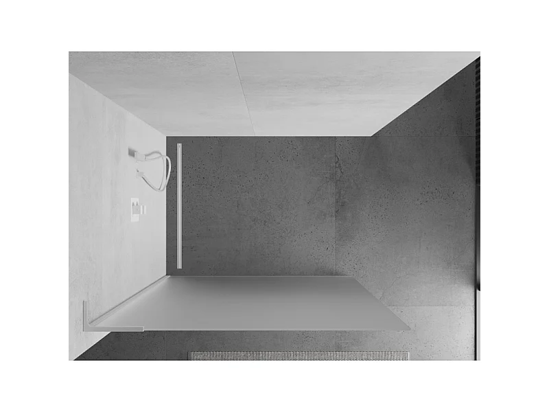 Mexen Kioto L douchewand Walk-in 110 x 200 cm, bevroren, wit - 800-110-103-20-30