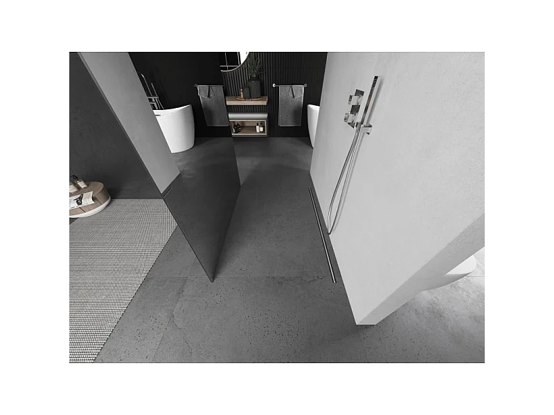 Mexen Kioto paroi de douche autoportante 120 x 200 cm, miroir 8 mm, nickel brossé - 800-120-002-97-50