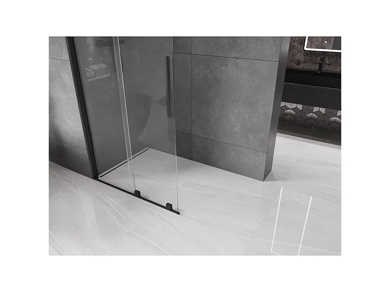 Mexen Velar sliding shower wall Walk-in 100 x 200 cm, transparent 8 mm, black - 871-100-000-03-70