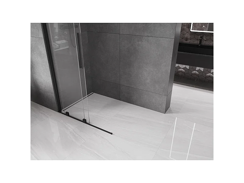 Mexen Velar sliding shower wall Walk-in 100 x 200 cm, transparent 8 mm, black - 871-100-000-03-70