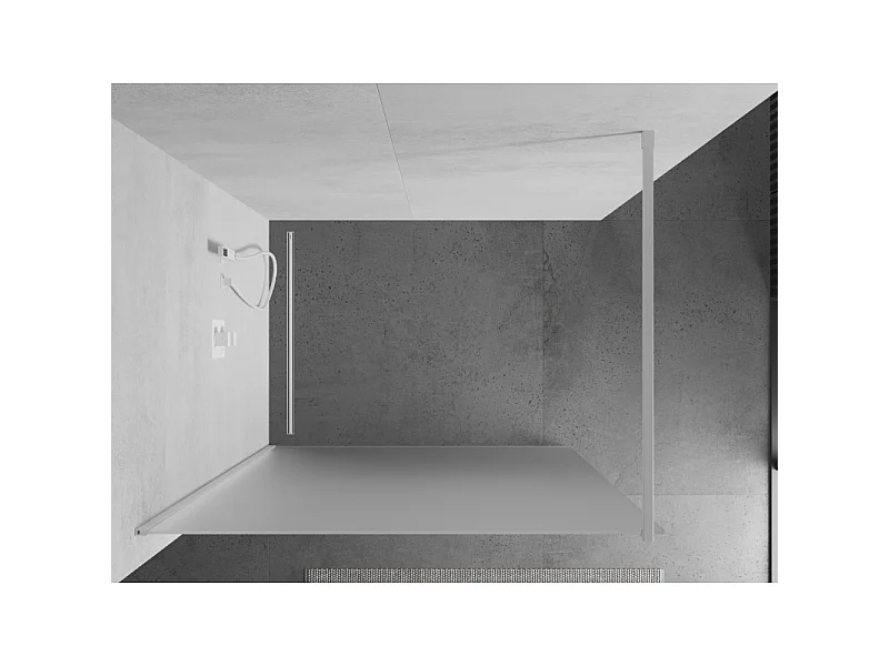 Mexen Kioto ścianka prysznicowa Walk-in 110 x 200 cm, szron 8 mm, biała - 800-110-101-20-30
