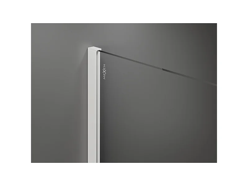 Mexen Kioto Duschwand Walk-in 150 x 200 cm, Weißes Ombre 8 mm, Weiß - 800-150-101-20-86