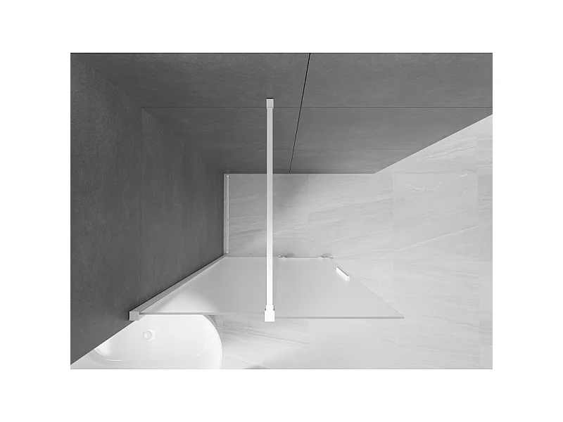 Mexen Velar Walk-in Shower Panel Sliding 70 x 200 cm, Frosted 8 mm, White - 871-070-000-33-20