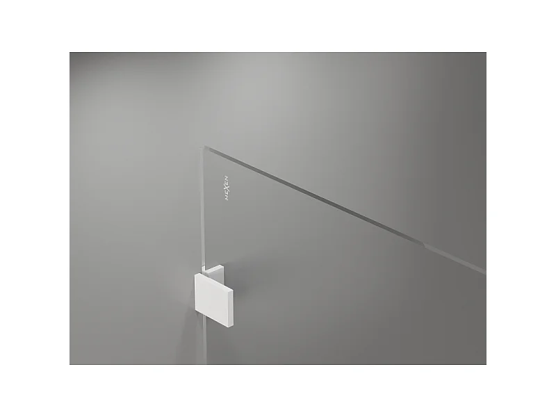 Mexen Lunar Walk-in Shower Wall Right 140 x 200 cm, Transparent 8 mm, White - 830-140-000-20-00-P