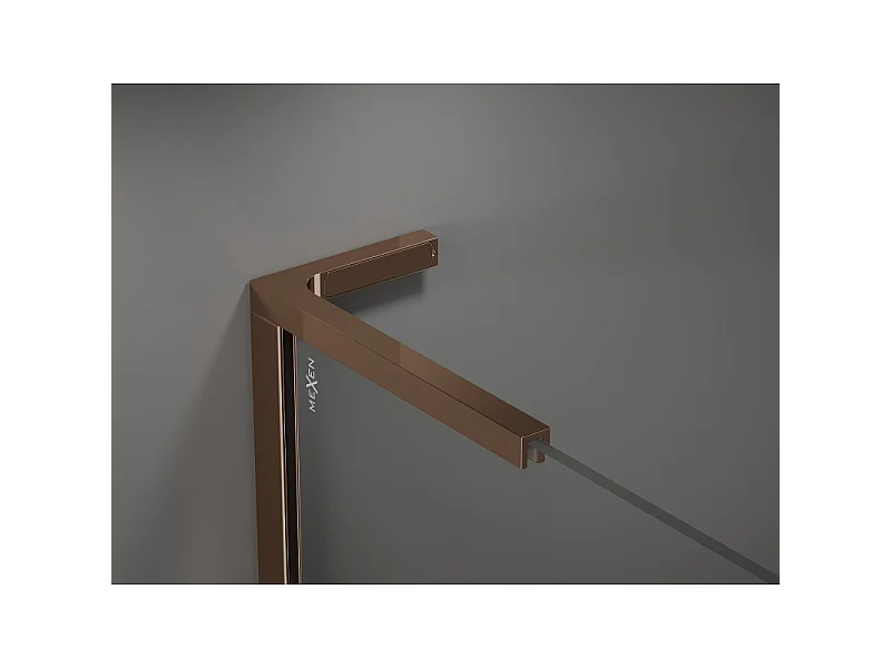 Mexen Kioto L brusevæg Walk-in 90 x 200 cm, hvidt mønster, rosa guld - 800-090-103-60-85