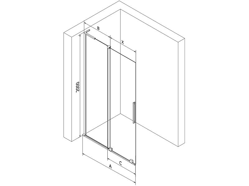Mexen Velar L paroi de douche coulissante Walk-in 120 x 200 cm, transparent 8 mm, cuivre brossé - 871-120-003-03-65