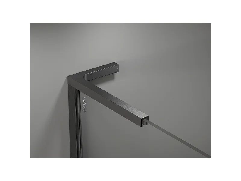 Mexen Kioto-X L pršni paravan Walk-in 110 x 200 cm, prozoren 10 mm, ščetkan gun gray - 800-110-107-66-00-X