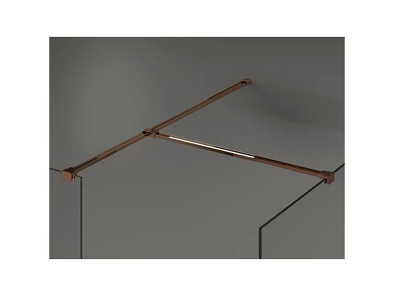 Mexen Kioto paroi de douche Walk-in 75 x 70 cm, transparent, or rose - 800-075-202-60-00-070