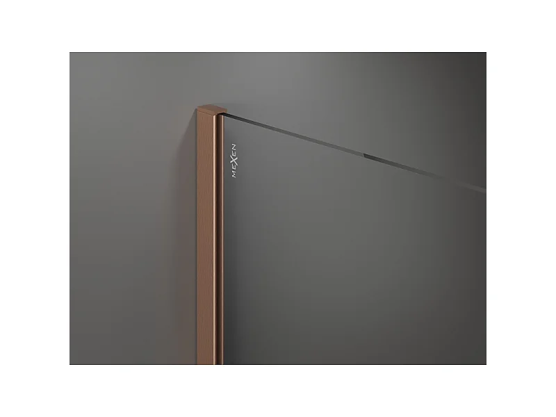 Mexen Kioto paroi de douche Walk-in 150 x 105 cm, transparent, cuivre brossé - 800-150-202-65-00-105