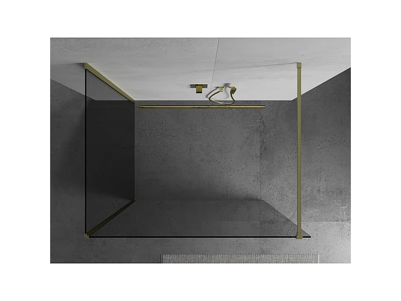 Mexen Kioto paroi de douche Walk-in 120 x 120 cm, transparent, or brossé - 800-120-212-55-00-120