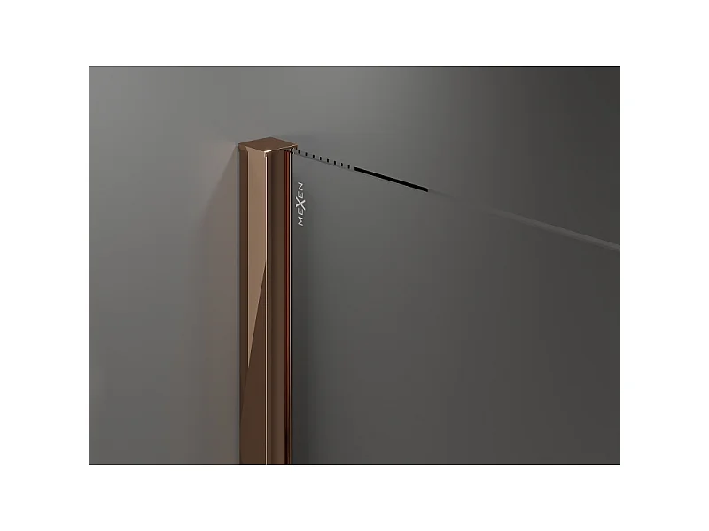 Mexen Velar paroi de douche coulissante Walk-in 130 x 200 cm, transparent 8 mm, or rose - 871-130-000-03-60