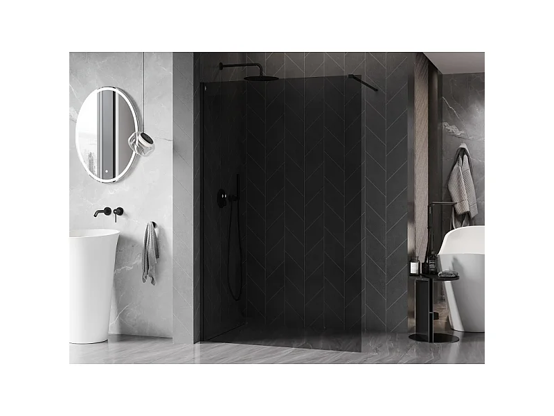 Mexen Kioto-X paroi de douche Walk-in 60 x 200 cm, graphite 10 mm, noir - 800-060-101-70-40-X