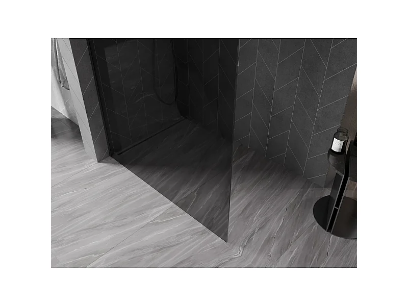 Mexen Kioto-X paroi de douche Walk-in 60 x 200 cm, graphite 10 mm, noir - 800-060-101-70-40-X